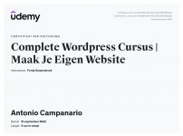 udemy certificaat complete wordpress cursus - maak je eigen website