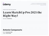 udemy certificaat learn sketchup pro 2021 the right way