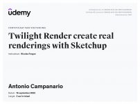 udemy certificaat twilight render create real renderings with sketchup